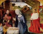Jean Hey (Meister von Moulins)-Nativity with donor portrait of Cardinal Rolin
